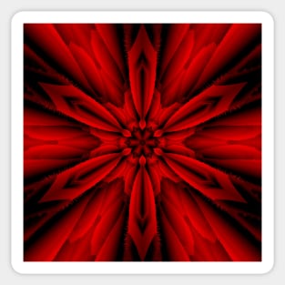 scarlet and red hexagonal floral fantasy kaleidoscopic design Sticker